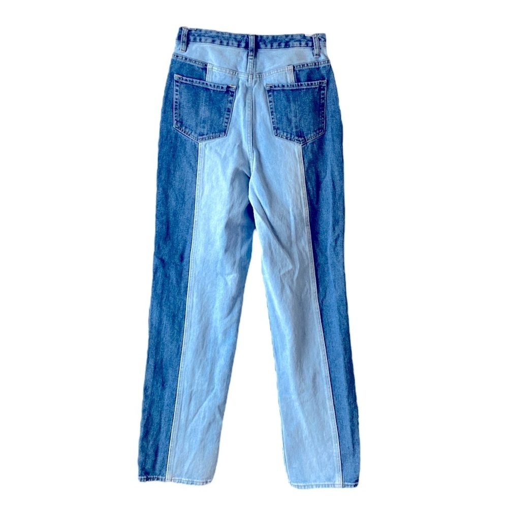 PacSun Eco Y2K Women’s Size 28 Two-Tone '90s Boyfriend Blue-High Rise Jeans - Picture 5 of 9